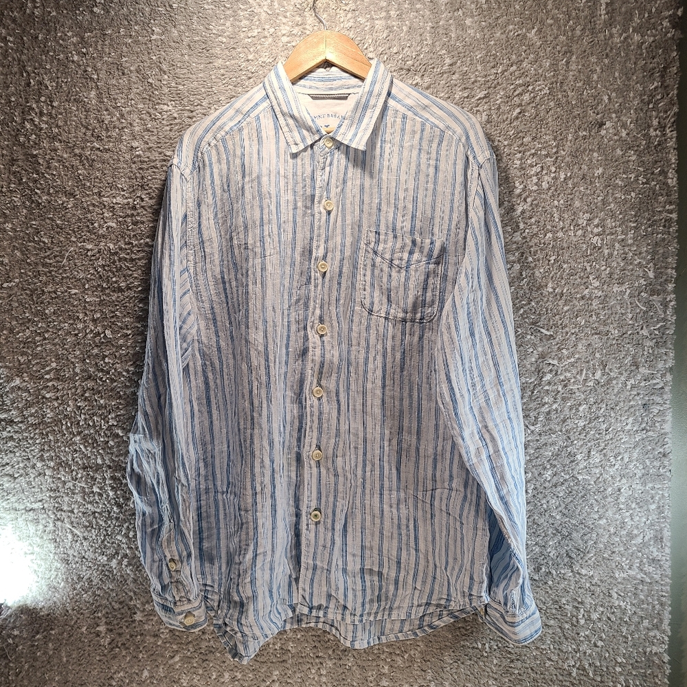 Tommy Bahama Blue and White Casual Shirt